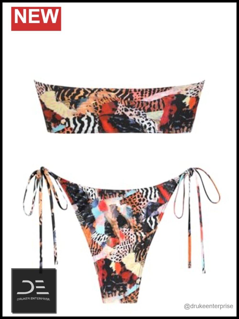 O Ring Bandeau Bikini Sets for Women Strapless Swimsuits 2 Piece High Cut - Picture 3 of 3